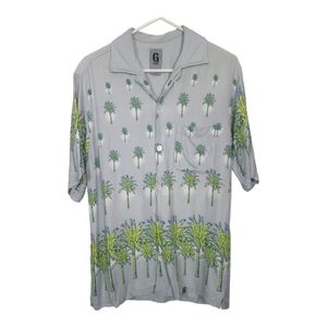 Vintage Guess Jeans Palm Tree Print Button Down